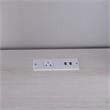 Furniture of America Helmer Wood L-Shaped Writing Desk with USB in White