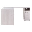 Furniture of America Helmer Wood L-Shaped Writing Desk with USB in White