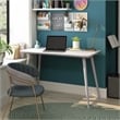 Furniture of America Asa Mid-century Wood Writing Desk in White Oak