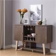 Furniture of America Nico Modern Wood 4-Bottle Buffet in Walnut Oak