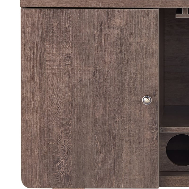Furniture of America Nico Modern Wood 4-Bottle Buffet in Walnut Oak