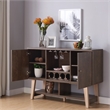 Furniture of America Nico Modern Wood 4-Bottle Buffet in Walnut Oak