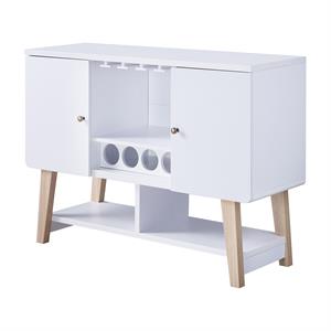Furniture of America Nico Modern Wood 4-Bottle Buffet in White