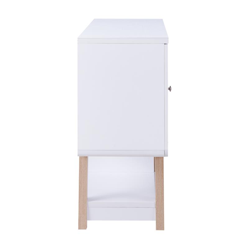 Furniture of America Nico Modern Wood 4-Bottle Buffet in White