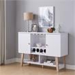 Furniture of America Nico Modern Wood 4-Bottle Buffet in White