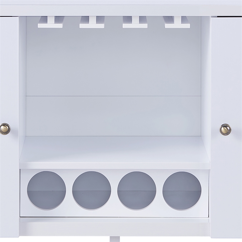 Furniture of America Nico Modern Wood 4-Bottle Buffet in White