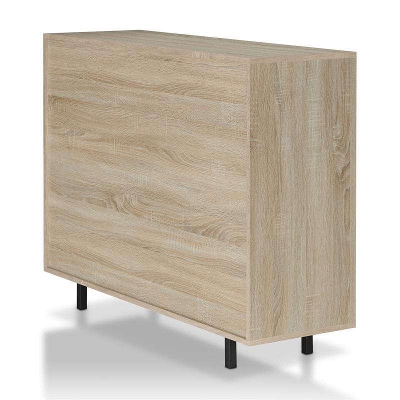 Furniture of America Tarian Wood 10-Bottle Buffet Server in Natural Oak