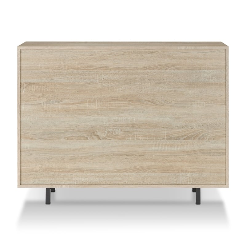 Furniture of America Tarian Wood 10-Bottle Buffet Server in Natural Oak