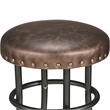 Furniture of America Casta Rustic Faux Leather Nailhead Bar Stool in Bronze