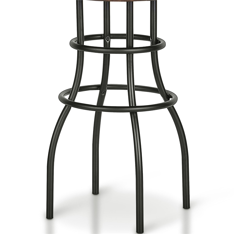 Furniture of America Casta Rustic Faux Leather Nailhead Bar Stool in Bronze