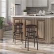 Furniture of America Casta Rustic Faux Leather Nailhead Bar Stool in Bronze