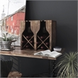 Furniture of America Sacha Wood 8-Bottle Hanging Wine Rack in Reclaimed Oak