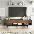 Furniture of America Zuna Mid-Century Modern Wood 3-Drawer TV Stand in Black