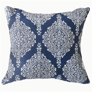 furniture of america camari square fabric floral accent throw pillow in blue (set of 2)