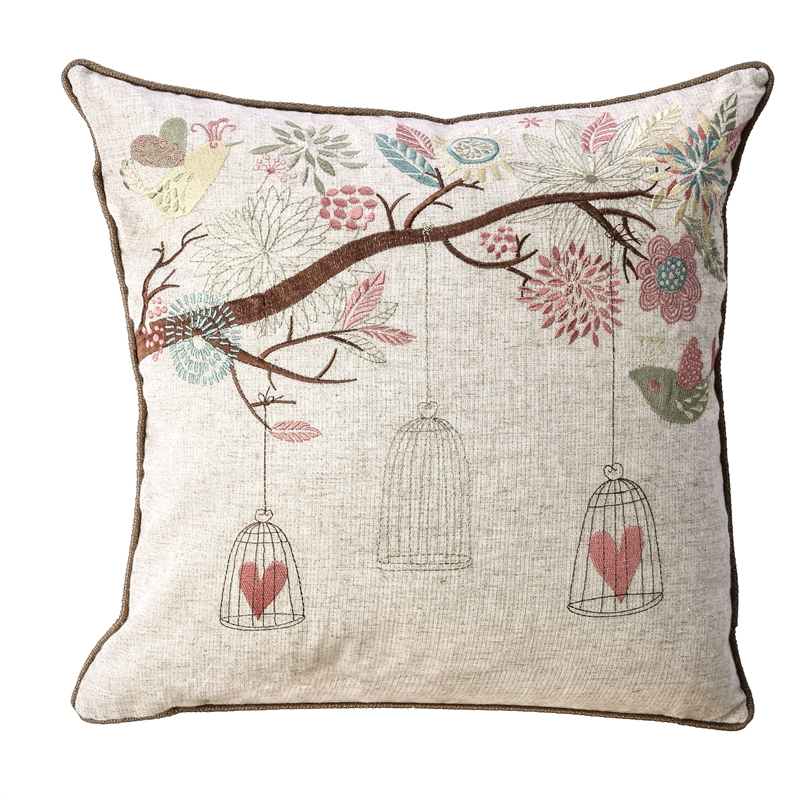 Furniture of America Cowgill Fabric 20-Inch Throw Pillow in Natural (Set of 2)