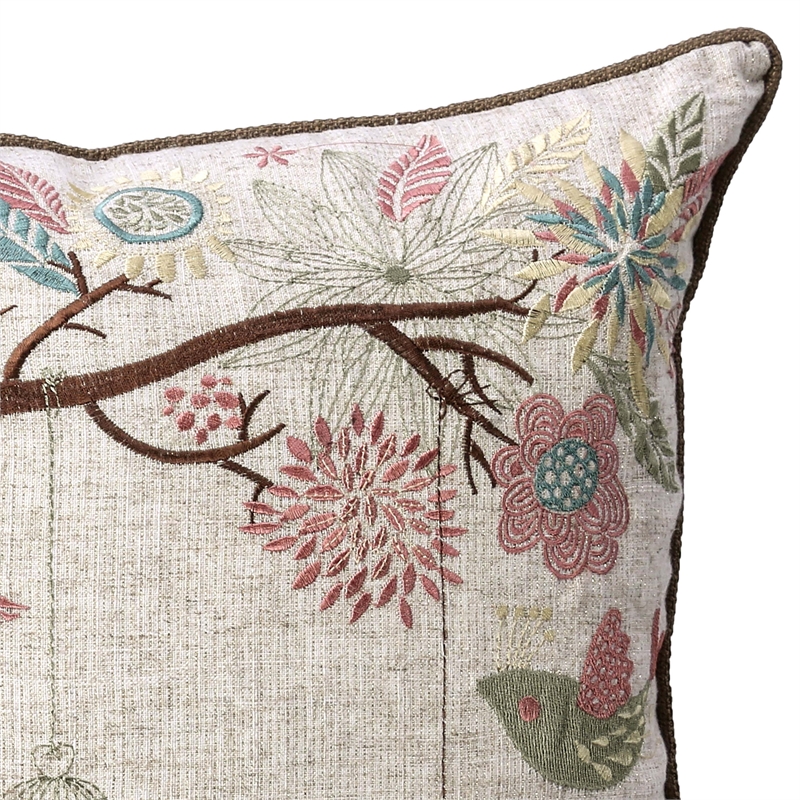 Furniture of America Cowgill Fabric 20-Inch Throw Pillow in Natural (Set of 2)