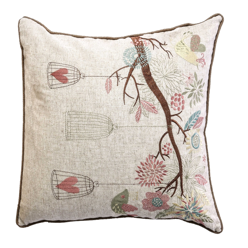 Furniture of America Cowgill Fabric 20-Inch Throw Pillow in Natural (Set of 2)