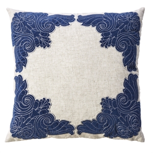 furniture of america cornelius fabric natural and indigo throw pillow (set of 2)