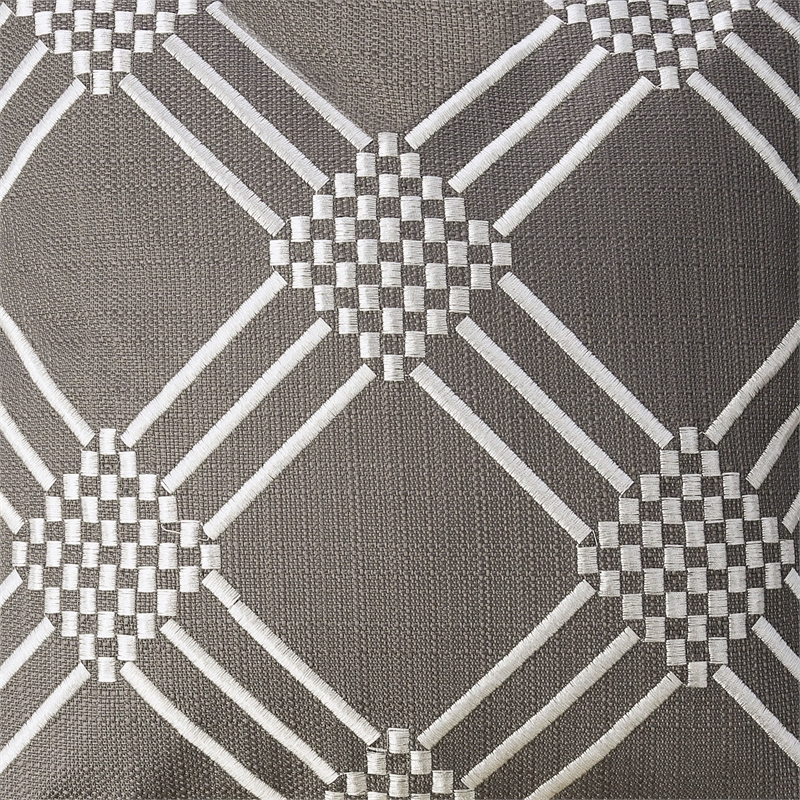 Furniture of America Creighton Fabric Throw Pillow in Gray (Set of 2)