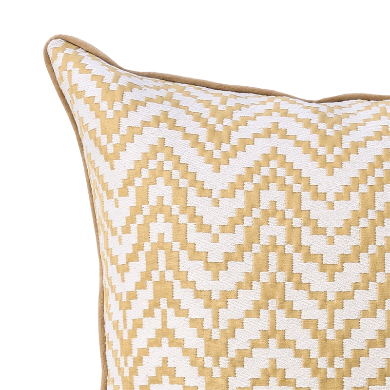 Furniture of America Durtchi Contemporary Fabric Throw Pillow in Gold (Set of 2)