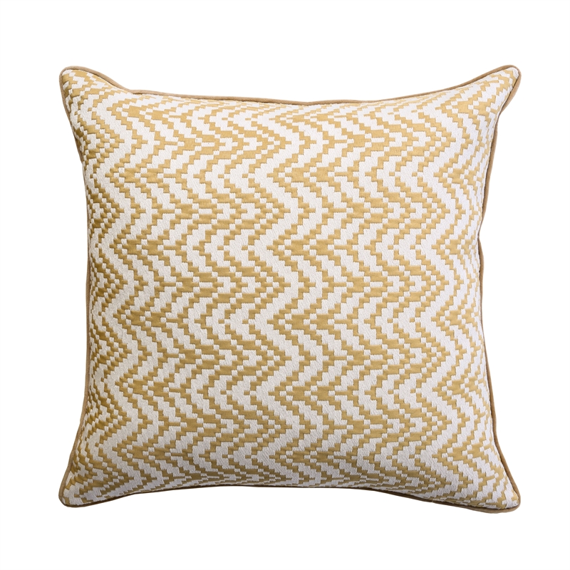 Furniture of America Durtchi Contemporary Fabric Throw Pillow in Gold (Set of 2)