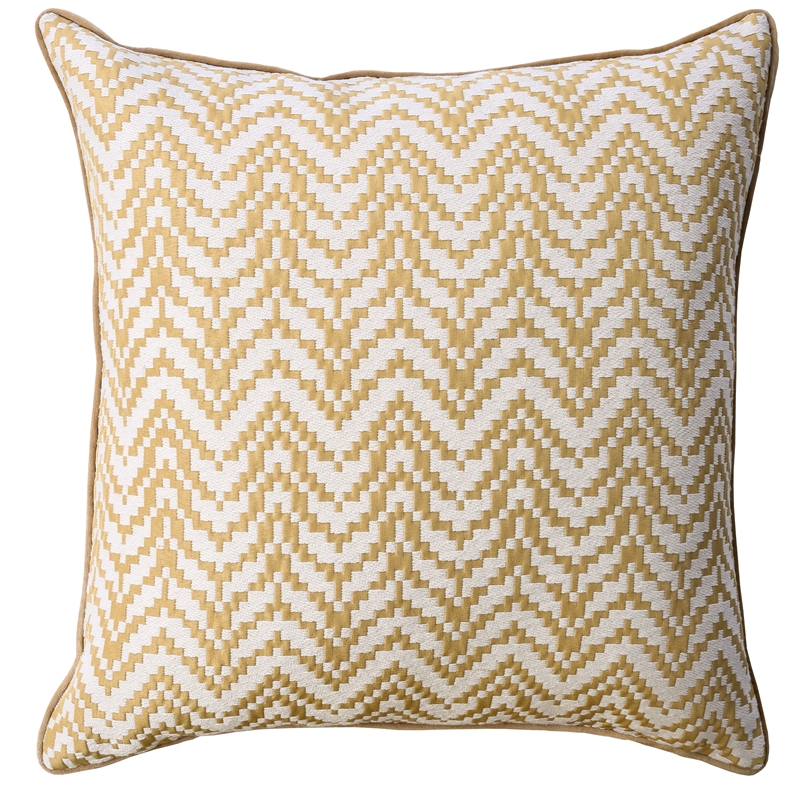 Furniture of America Durtchi Contemporary Fabric Throw Pillow in Gold (Set of 2)