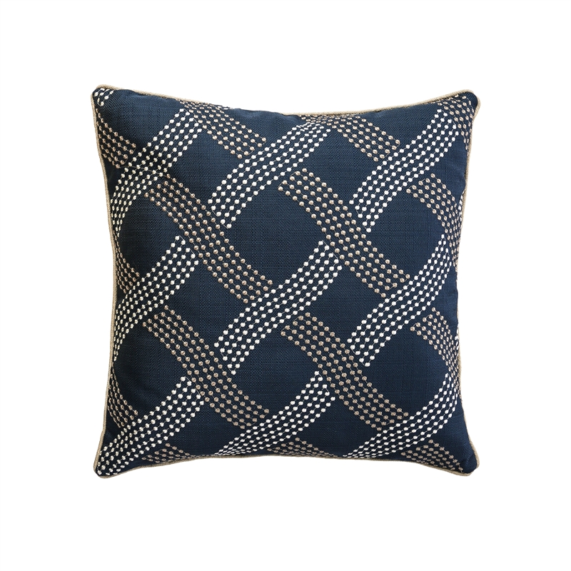 Furniture of America Crumpler Fabric 20-Inch Throw Pillow in Navy (Set of 2)