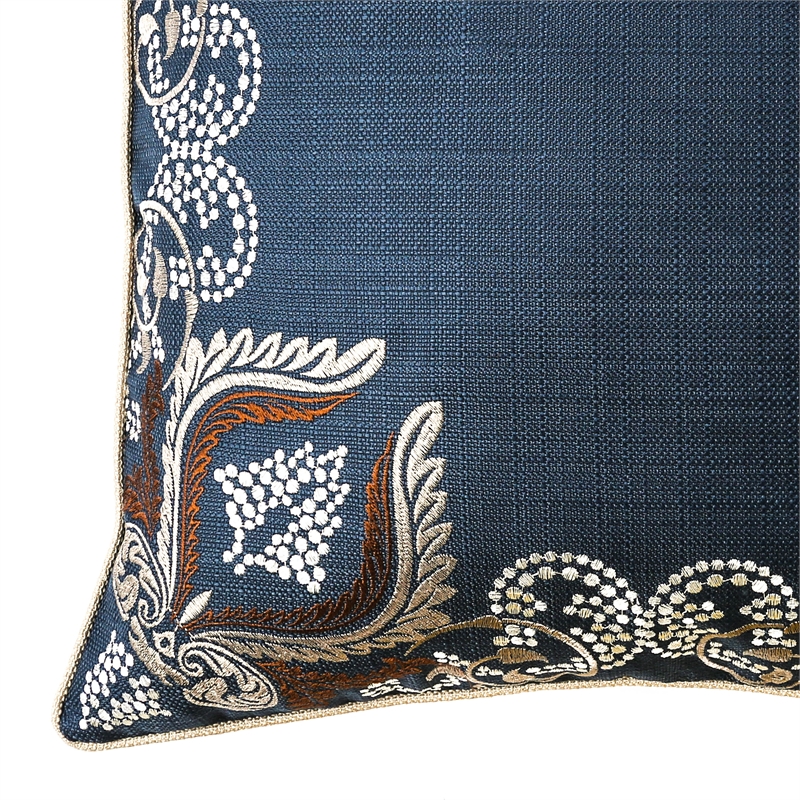 Furniture of America Cranston Fabric 20-Inch Throw Pillow in Navy (Set of 2)