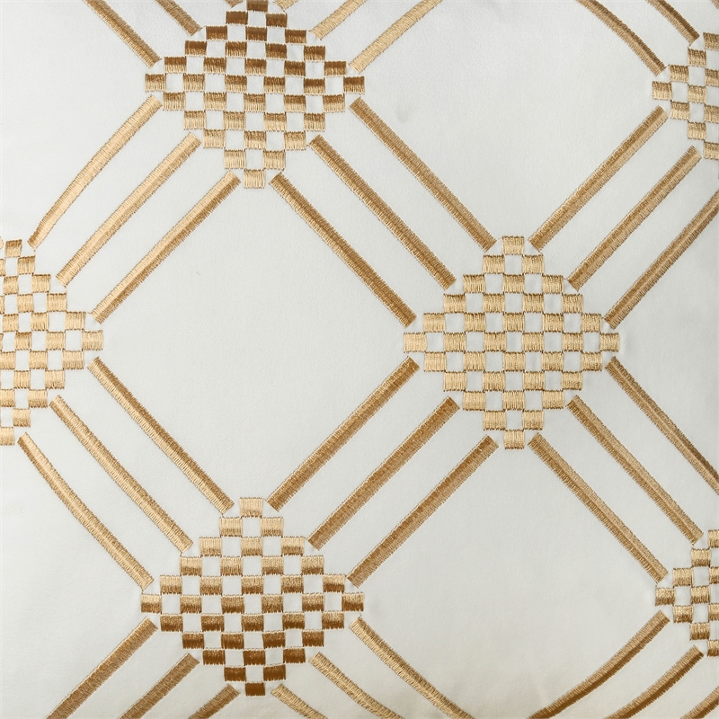 Furniture of America Creighton Fabric Throw Pillow in Ivory (Set of 2)