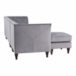 Furniture of America Trielle Velvet Modular Sectional with Ottoman in Gray