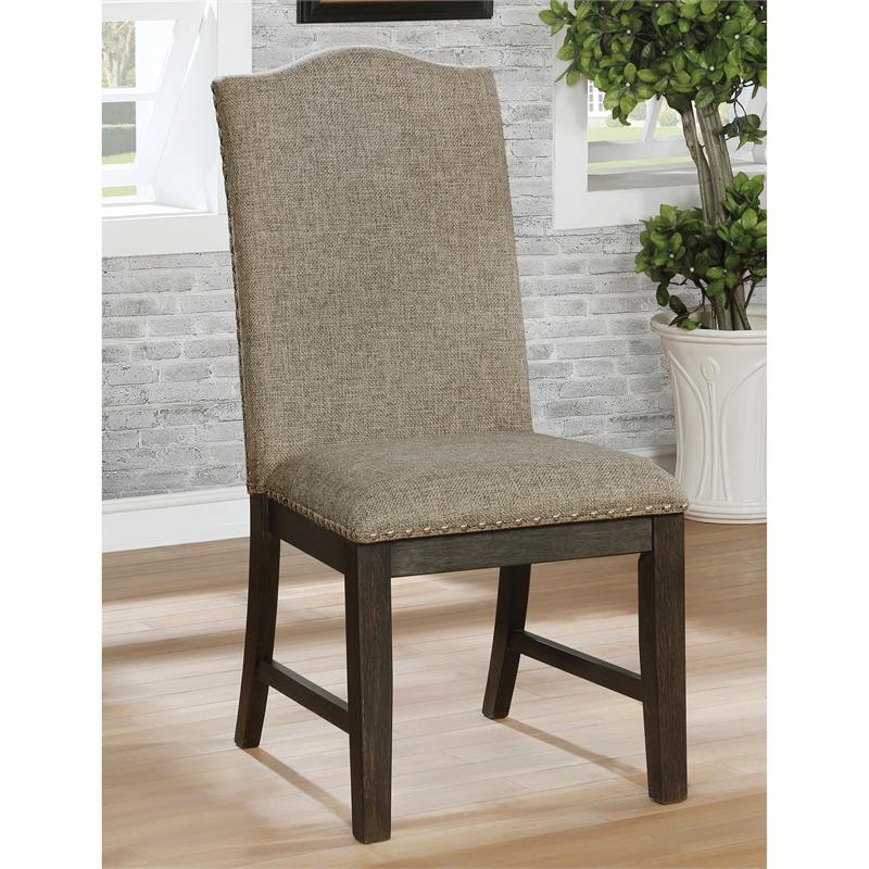 Furniture of America Lemieux Solid Wood 7-Piece Dining Table Set in Espresso