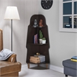 Furniture of America Cellex Wood Contemporary 3-Tier Corner Bookcase in Espresso