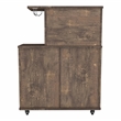 Furniture of America Codex Rustic Wood 4-Shelf Mini Bar in Reclaimed Oak