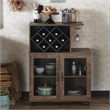 Furniture of America Codex Rustic Wood 4-Shelf Mini Bar in Reclaimed Oak