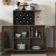 Furniture of America Codex Rustic Wood 4-Shelf Mini Bar in Reclaimed Oak