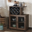 Furniture of America Codex Rustic Wood 4-Shelf Mini Bar in Reclaimed Oak