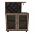 Furniture of America Codex Rustic Wood 4-Shelf Mini Bar in Reclaimed Oak