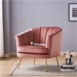 Furniture of America Elvie Velvet Upholstered Accent Chair in Vintage Pink Rose