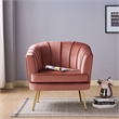Furniture of America Elvie Velvet Upholstered Accent Chair in Vintage Pink Rose