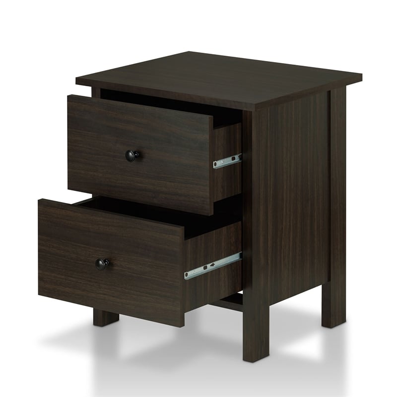 Furniture Of America Erno Modern Wood 2 Drawer Nightstand In Wenge Ynj 19602c24 S