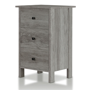 furniture of america erno modern wooden nightstand in vintage gray oak
