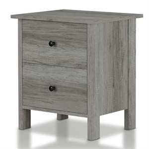 furniture of america erno modern wood 2-drawer nightstand