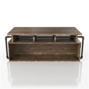 furniture of america karin wood lift-top coffee table in reclaimed oak