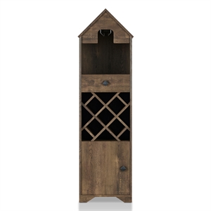 furniture of america cruz rustic wood 5-bottle wine rack in reclaimed oak