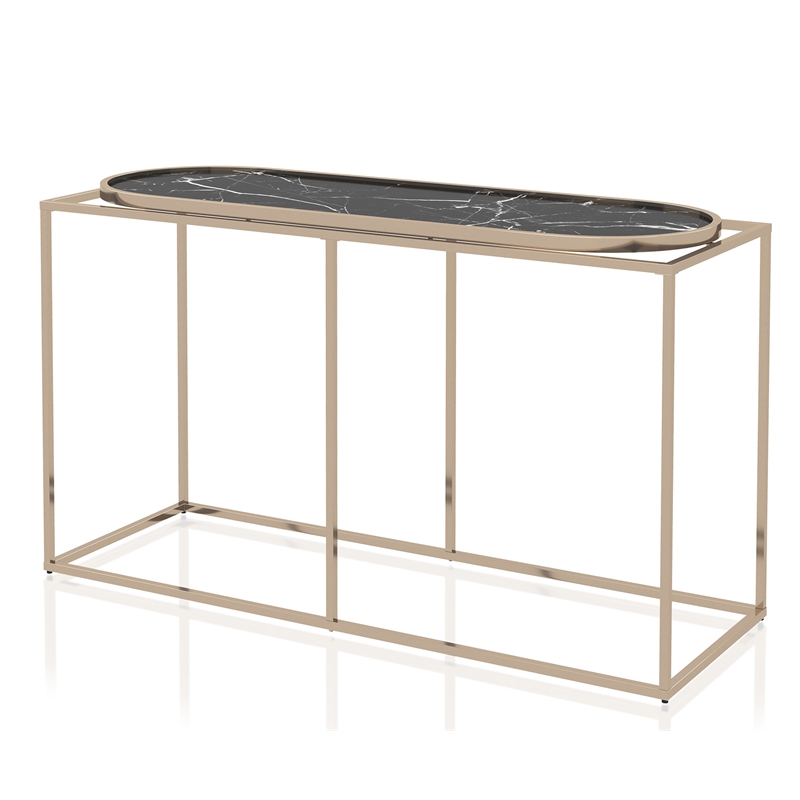 Furniture of America Abair Contemporary Metal Console Table in Black