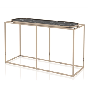 Furniture of America Abair Contemporary Metal Console Table in Black