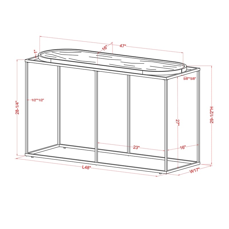 Furniture of America Abair Contemporary Metal Console Table in Black