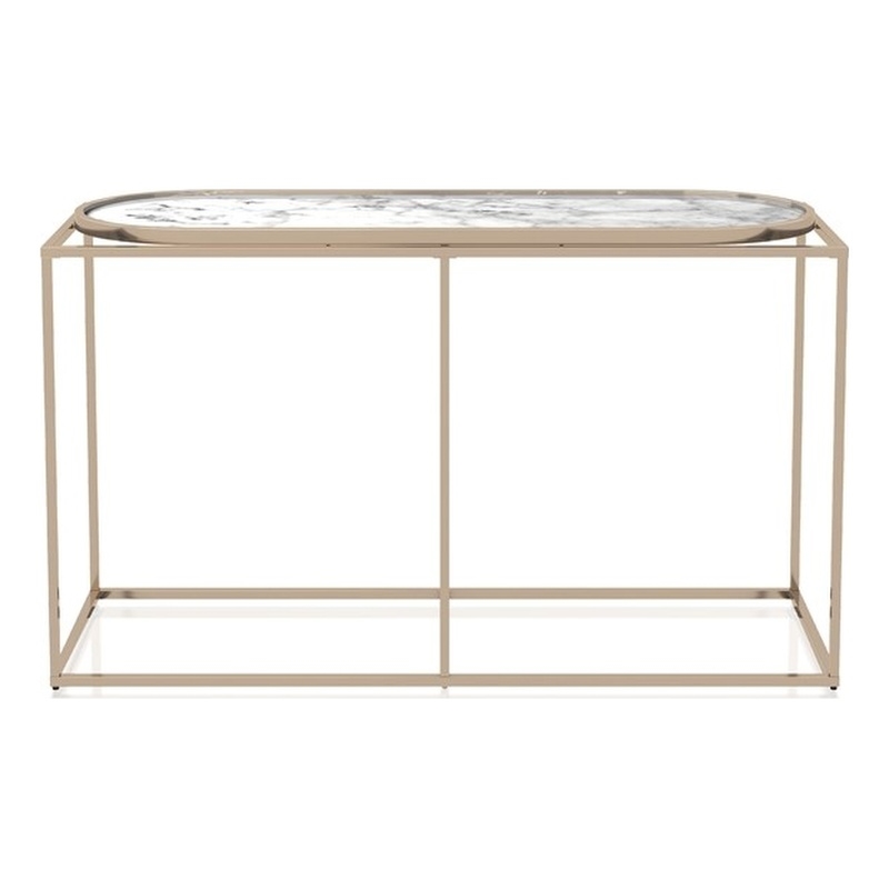Furniture of America Abair Contemporary Metal Console Table in White
