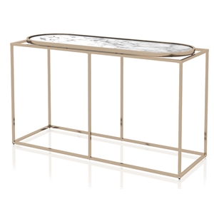 Furniture of America Abair Contemporary Metal Console Table in White