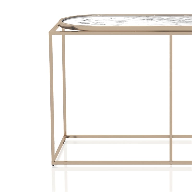 Furniture of America Abair Contemporary Metal Console Table in White